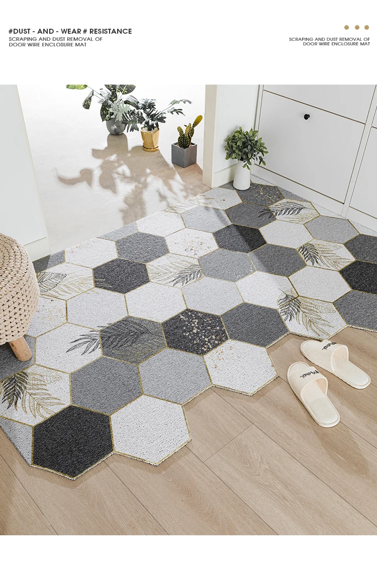 

Geometric Autumn Leaves Custom Can Be Cut Hallway Entrance Door Mat Non-slip Dust-proof Floor Mats Carpet Home Indoor Decoration