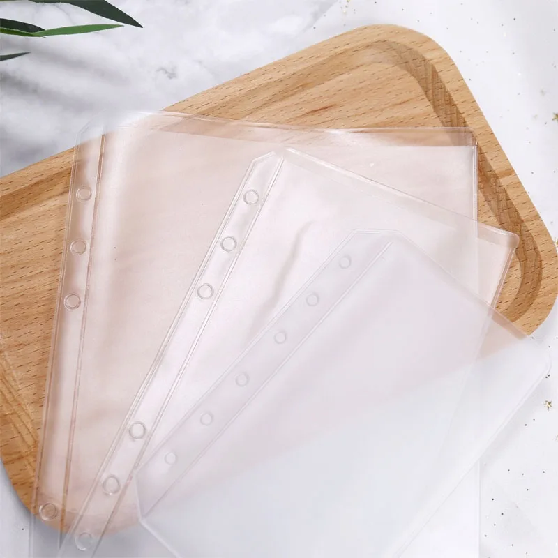 10Pcs A5/A6/A7 Organizer Storage Folder Standard Transparent PVC 6 Hole Pouches Loose Leaf Bill Card Bag School Office Supplies