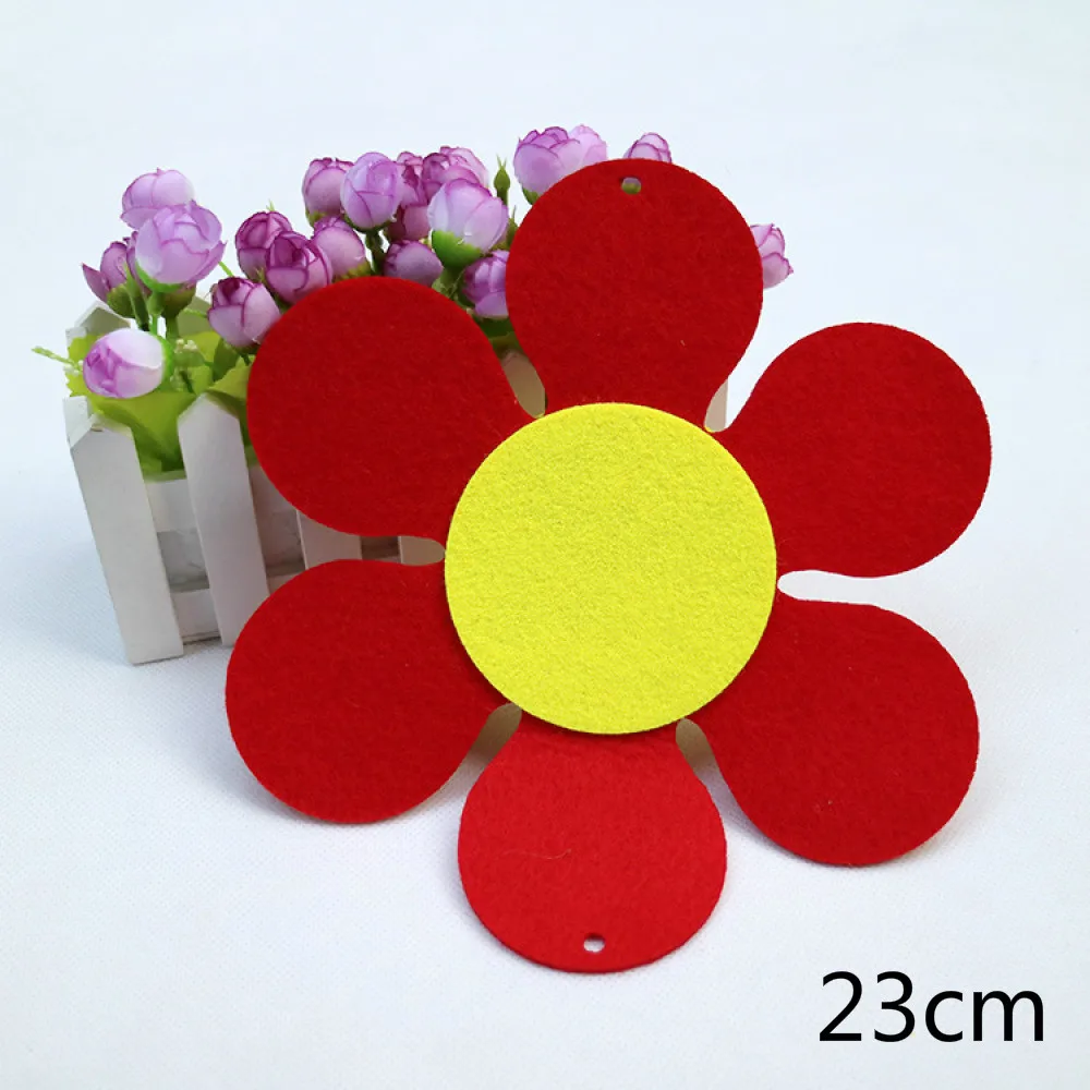 T-N 22cm adesivi murali fiori colorati tessuto feltro spesso decorazione scuola materna appendiabiti Non tessuto accessori artigianali fiore fai da