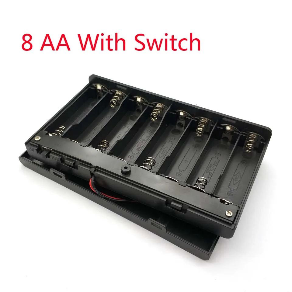 12V 8AA Battery Box AA Battery Holder AA Case 1.5V*8 Battery Case With ON/OFF Switch With Wire For 8 X 1.5V AA Battery