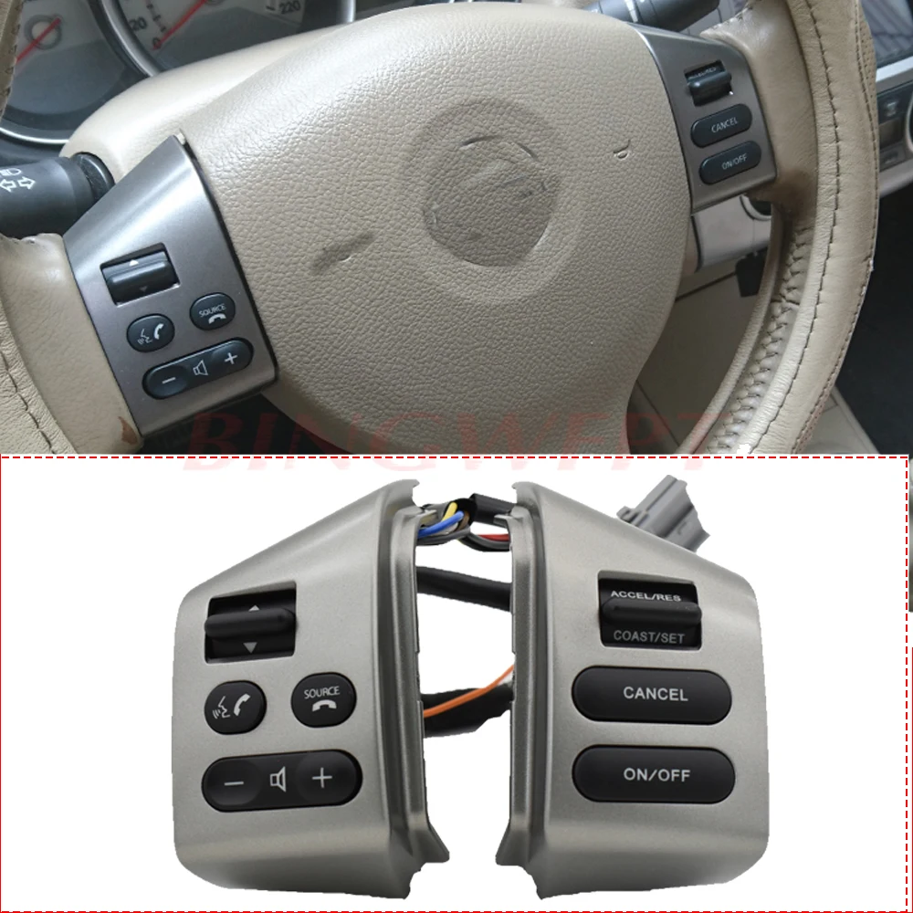 For SYLPHY & FOR Nissan LIVINA & FOR TIIDA steering wheel control buttons A pair with cables silver button with backlight