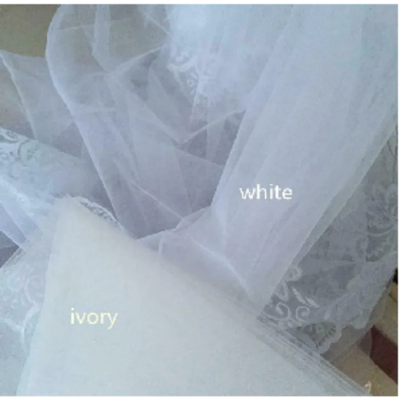 Bridal pearl light ivory cathedral veil 1 layer luxurious soft tulle trim and comb bridal wedding accessories