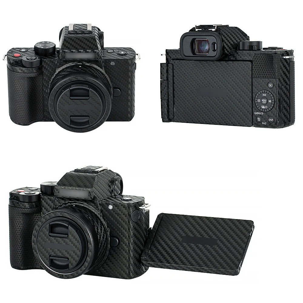 Наклейка на корпус камеры Kiwi с защитой от царапин, защитная пленка, комплект для Panasonic DC-G100/G110, Черная защитная пленка из углеродного волокна
