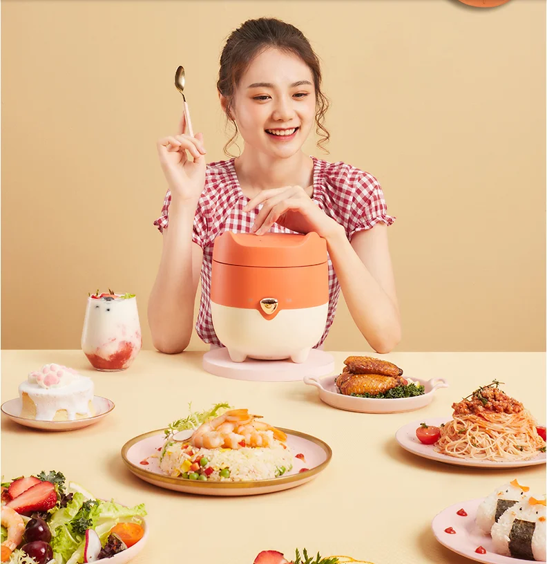 220V หม้อหุงข้าวไฟฟ้าหม้อหุงข้าว1.2L Non-Stick Makanan Rumahan เครื่องปั่นอาหารหม้อหุงข้าวสำหรับ Home Kitchen Multicooker