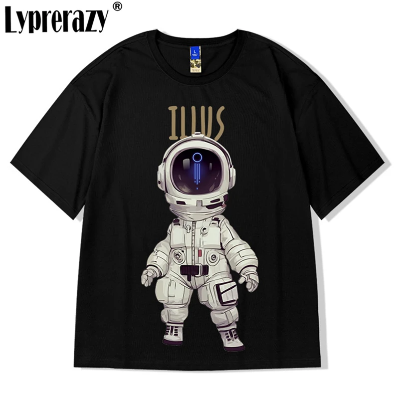 

Lyprerazy Men Cartoon Print Summer Tshirts Mens Harajuku Hip Hop High Street Oversized Tees Tops