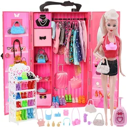 Doll Clothes Accessories Dollhouse 1/6 For Barbies 30Cm Furniture Wardrobe Mixing Of Multiple Accessories Bed Barbiees Doll Toy