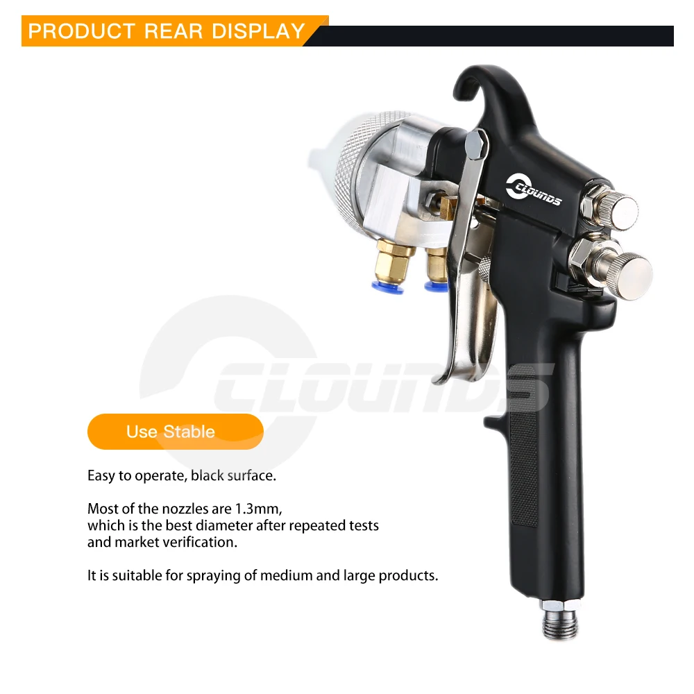 SAT1182 Paint Chrome Dual Nozzle Air Two component Spray Gun Car Paint Gun PU Foam Double Nozzle Spray Gun