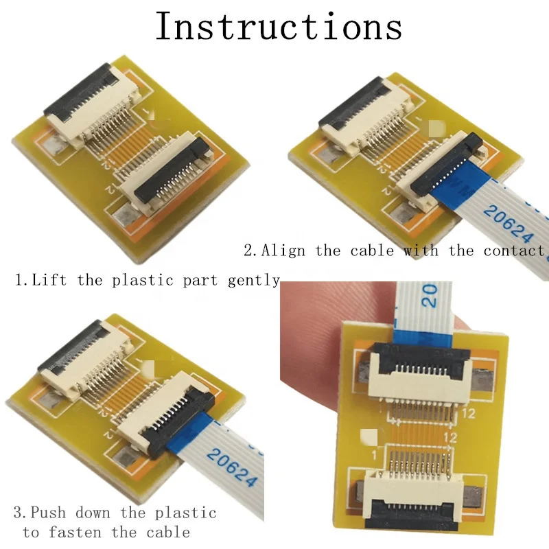 Panneau d'extension FFC/FPC, 2 pièces, 0.5MM à 0.5MM, carte adaptateur 16P