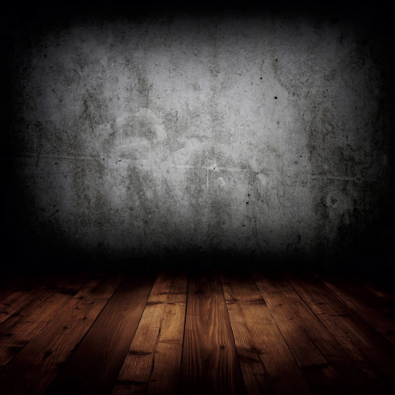 Laeacco-사진 배경, 음식 케이크 벽돌 시멘트 벽 단색 그라데이션 나무 바닥 사진 배경