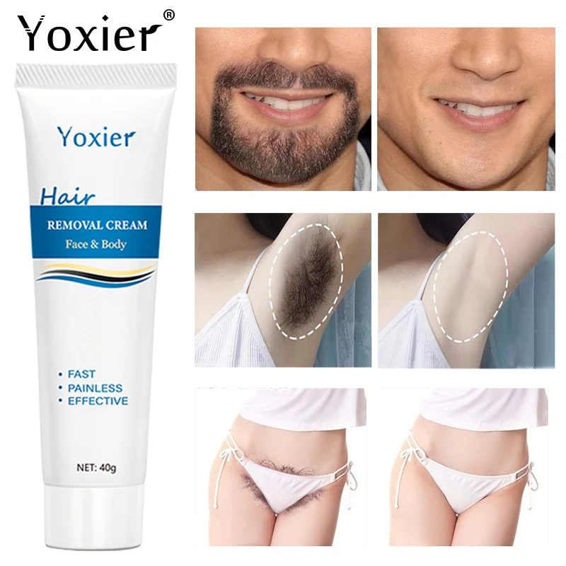 Hair Removal Cream Beard Armpits Private Parts Painless Gentle Brighten Moisturizing Beauty Smooth Nourishing Body Skin Care 40g