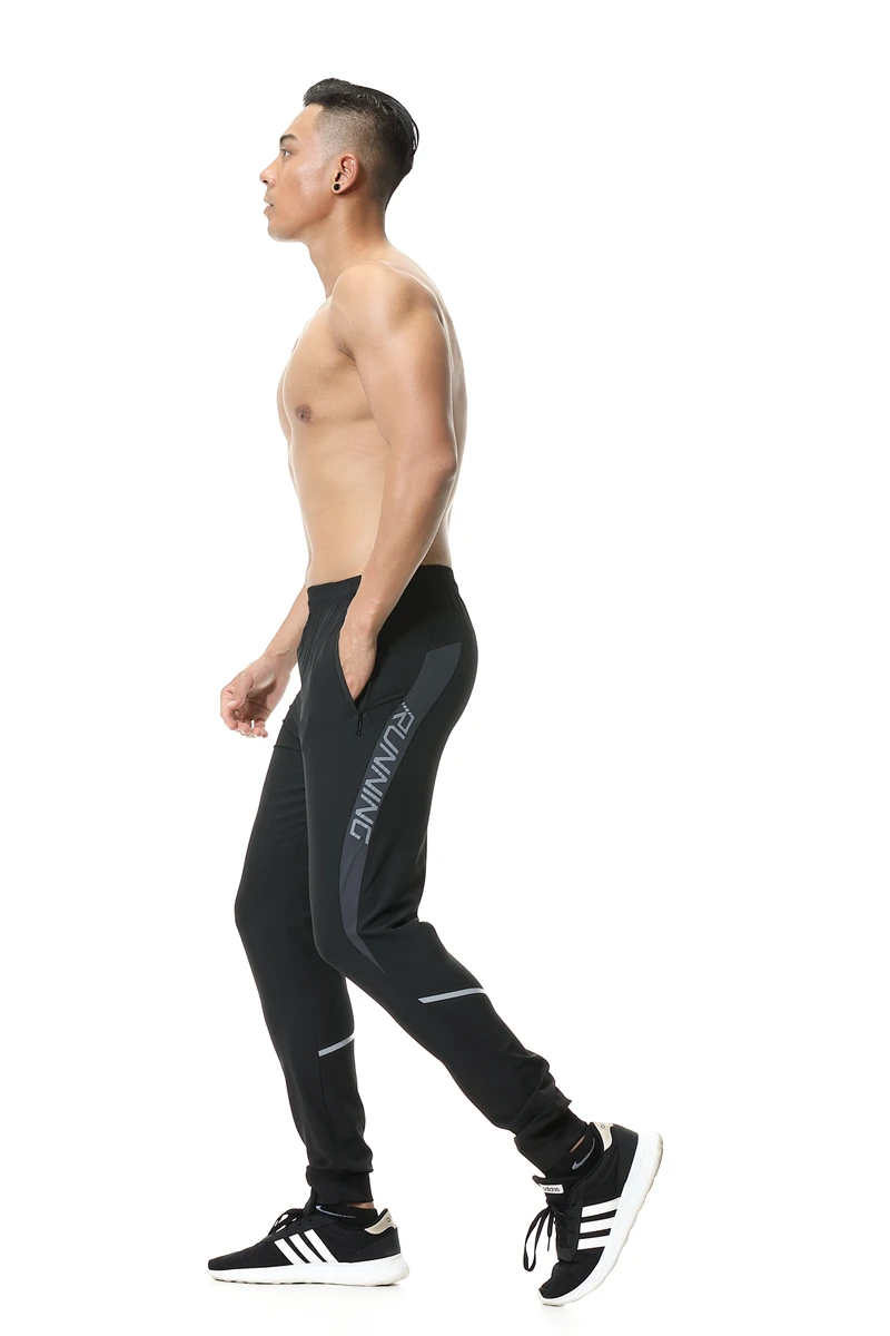 Men Sports Running Pants zipper pocket Athletic Football Soccer pant Training sport Pants Legging jogging Gym Trousers