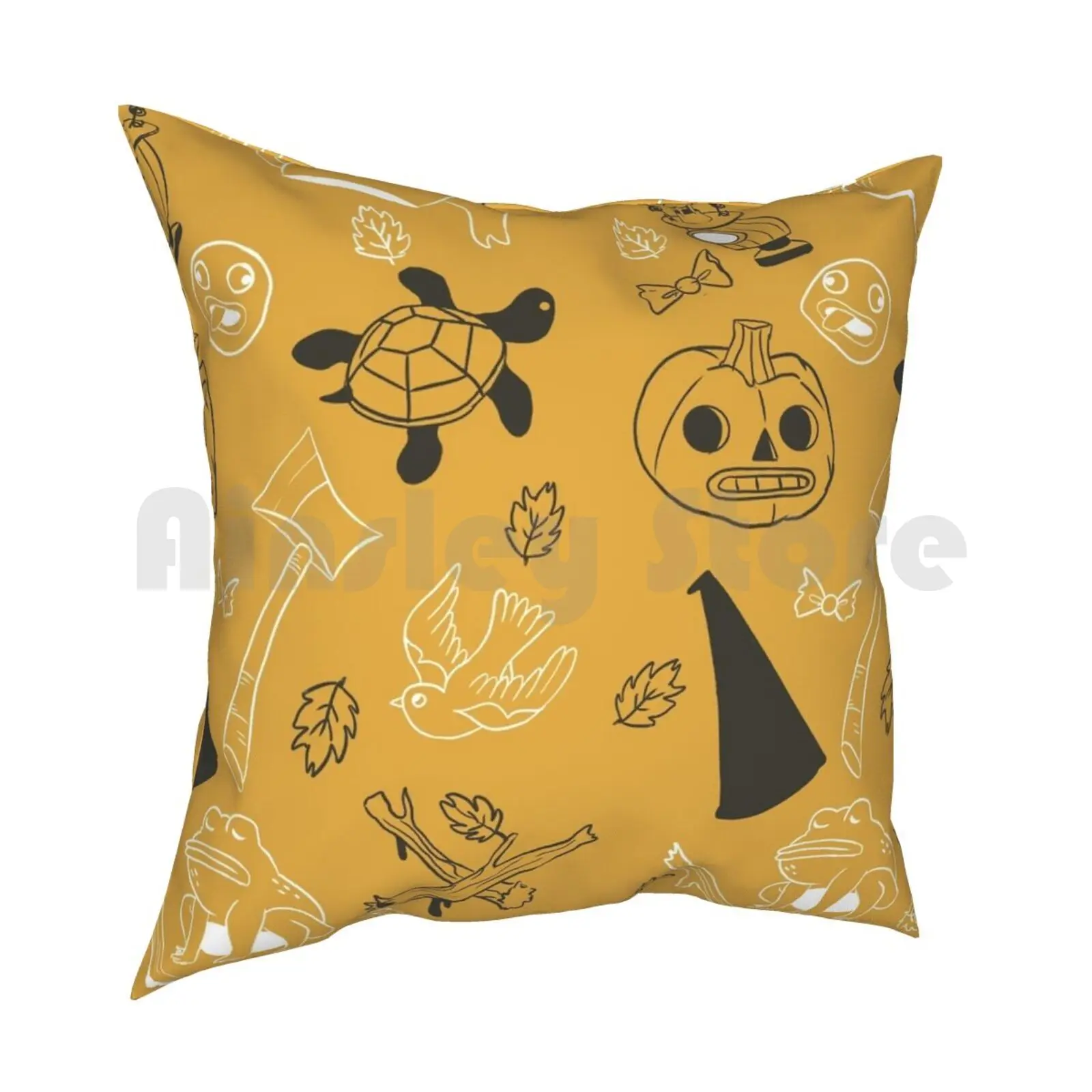 Pattern Pillow Case Printed Home Soft Throw Pillow Fall Pattern Pumpkin Latter Fanart Wirt Greg Jason Funderburker