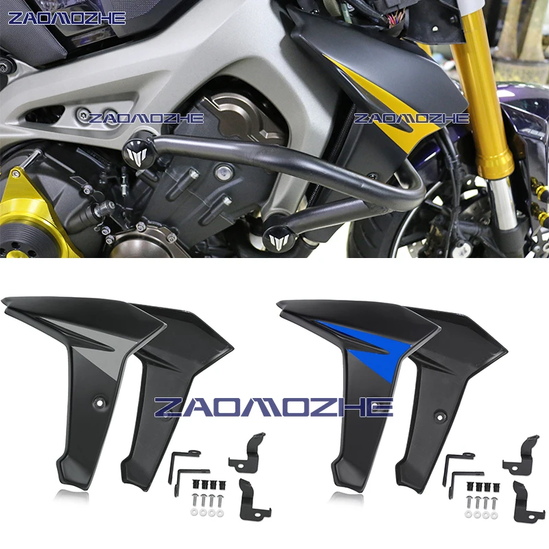 For Yamaha FZ MT FJ 09 Radiator Side Panel Protector Cover Fairing 2014 2015 2016 MT09 FZ09 FJ09 MT-09 FZ-09 FJ-09 ABS Plastic