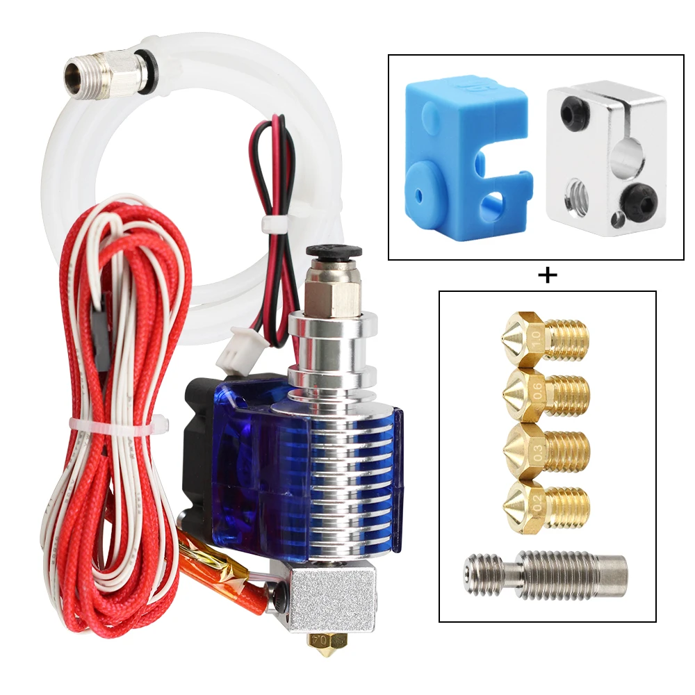 

3D Printer J-head Hotend with Single Cooling Fan for 1.75mm/3.0mm 3D v6 bowden Filament Wade Extruder 0.4mm Nozzle