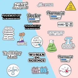 I Enjoy Math Enamel Pin Science Chemical Mathematical Brooches Backpack Hat Custom Badges Gifts for Student Doctors