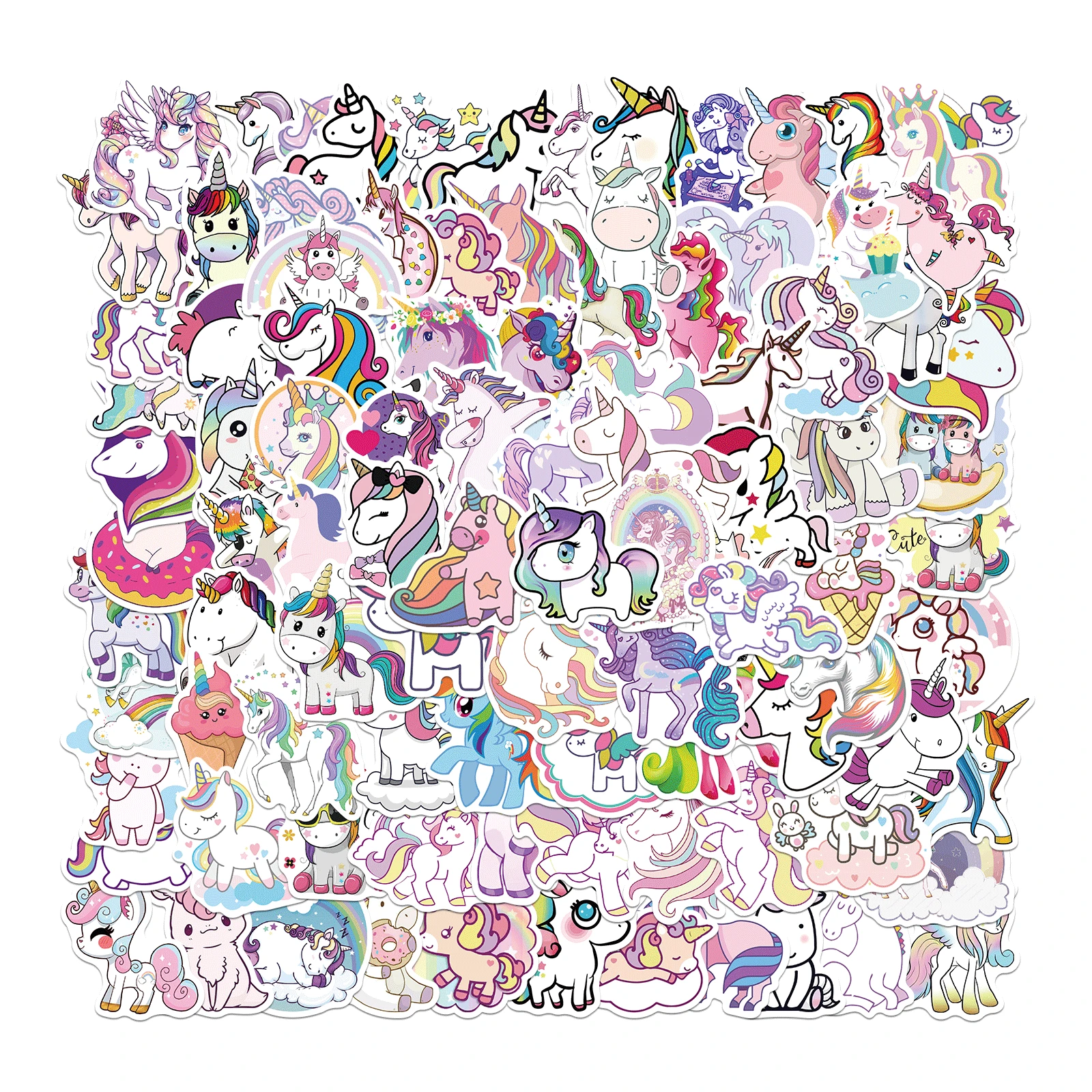 50/100Pcs Cartoon Animal Unicorn Waterproof Cute Graffiti Sticker DIY Luggage Notebook Guitar Decoration Sticker Wholesale