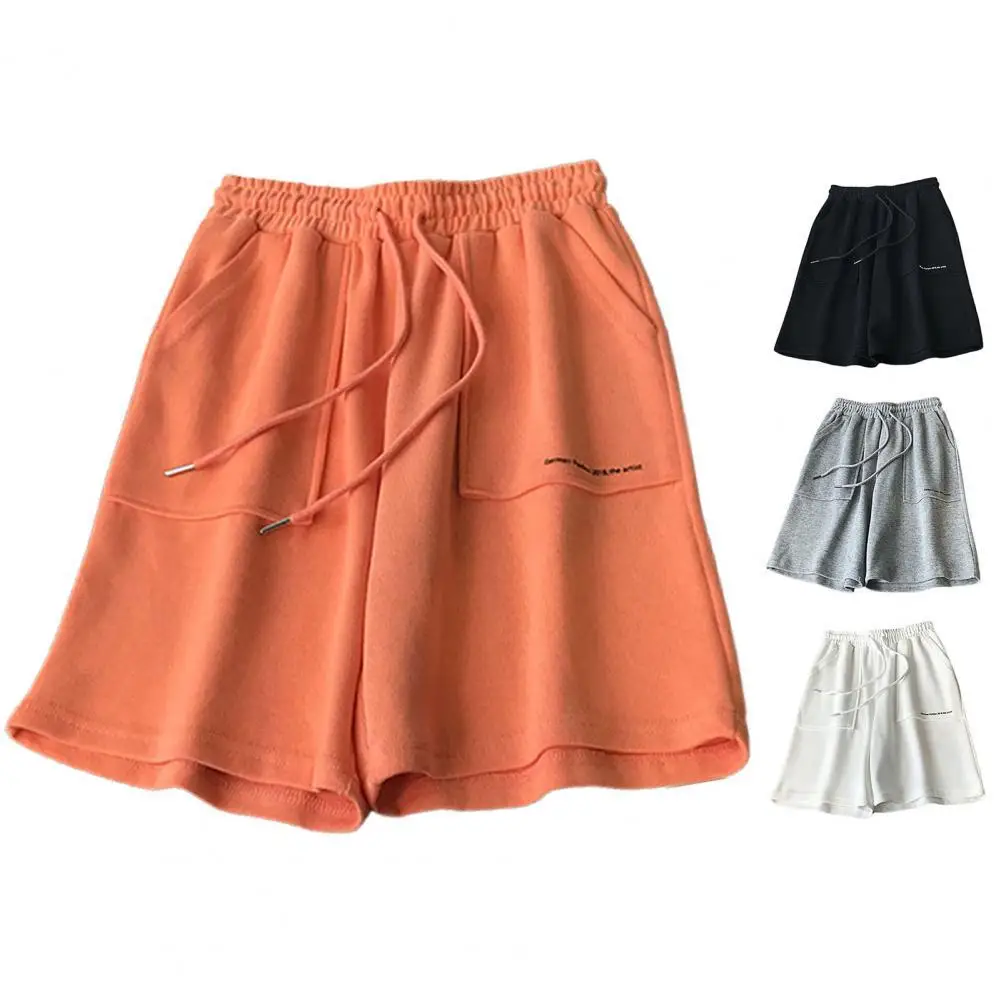 Summer Women Sports Shorts Short Pants vintage track shorts pocket wide leg loose pants high waist Unisex Streetwear Harajuku