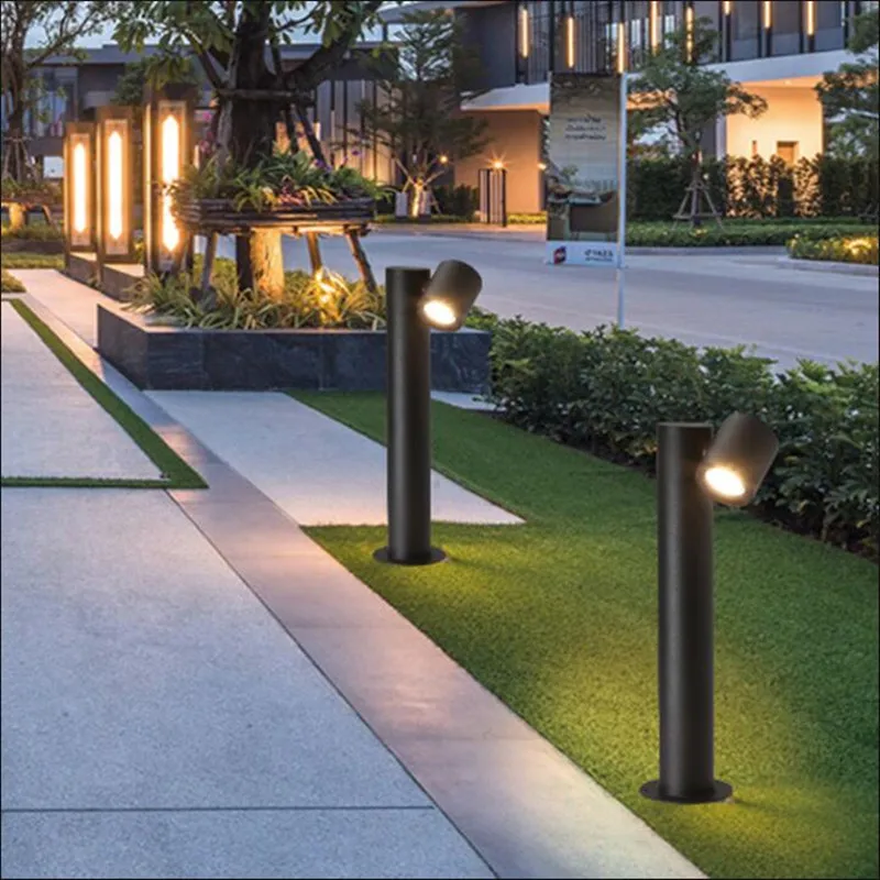 4PCS/Lot 9W 18W Adjustable LED Garden Lawn Lamp Simple Modern Aluminum Outdoor Aisle Courtyard Villa Landscape Pillar Lawn Lamp