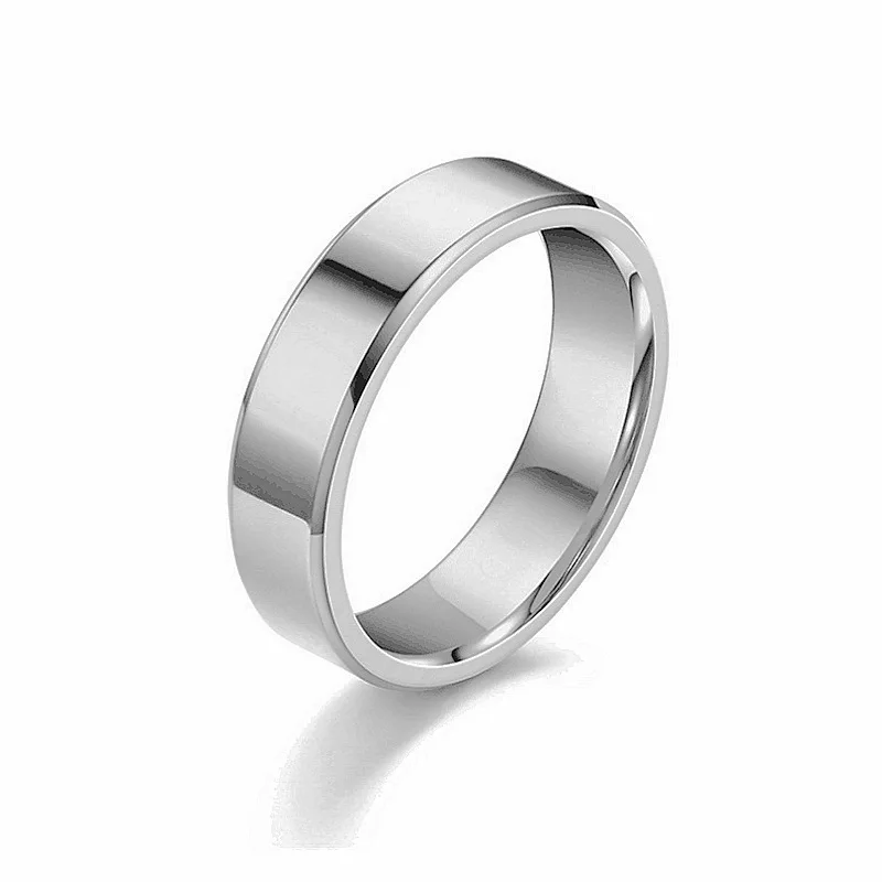 BAECYT Trendy Stainless Steel Black Rings For Women Wedding Rings Men Jewelry Width 6mm, Couple Rings Dropshipping