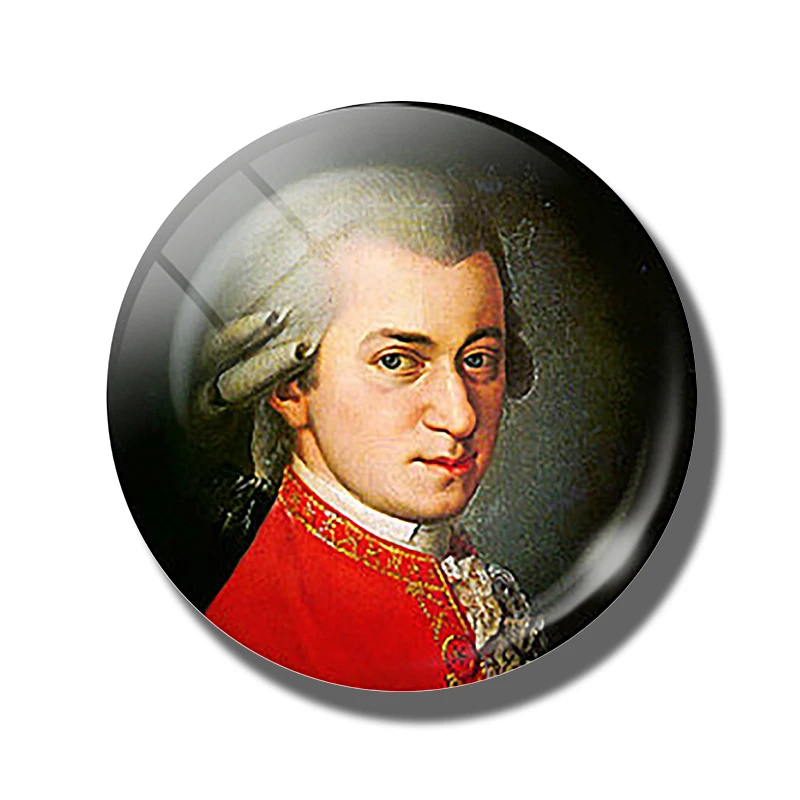 Wolfgang Mozart-Writer Fridge Magnet Souvenir Classical Era Music Famous People 30MM Magnetic Sticker Refrigerators Home Decor