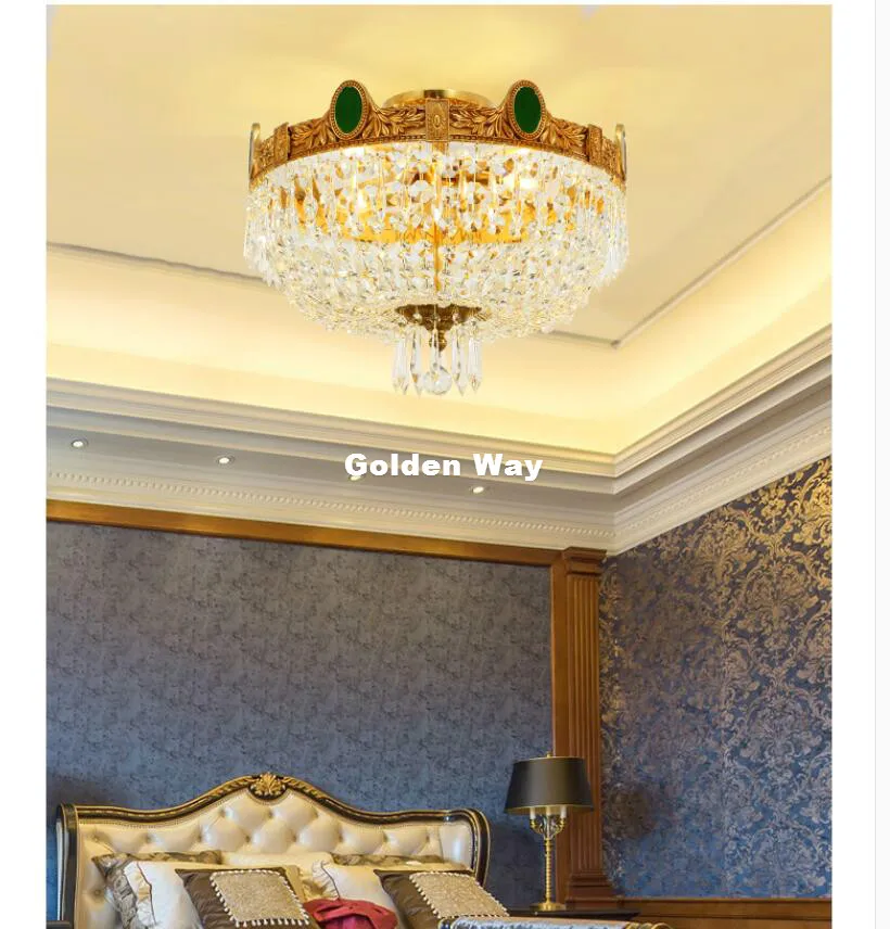 Luxury LED Ceiling Light Copper Crystal Creative Ceiling Lamp D40cm Modern Deco Living Room Bedroom Dining Room Ceiling Lighting