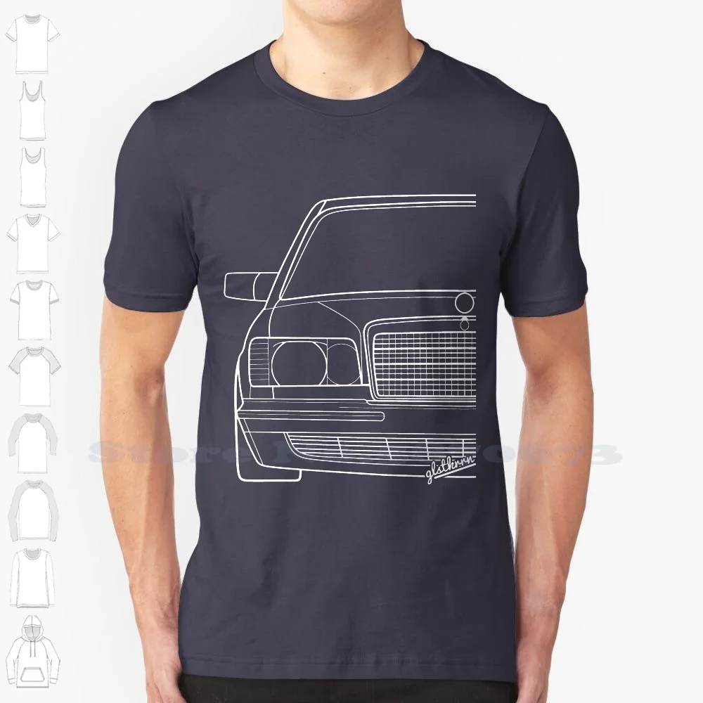 

W126 белая футболка силуэта для мужчин и женщин W126 W 126 W126 W126 с энтузиастом W126 с настройкой W126 для влюбленных W126 W