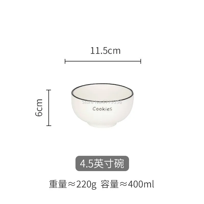 Light Luxury Nordic Style Creative Letters High-quality Ceramic Tableware Household Practical Plates Soup Dishes Set Rice Bowl