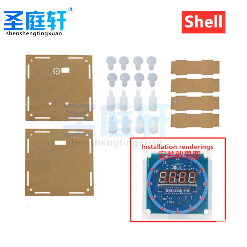 LED Display Alarm Rotary Electronic Clock Module, Water Lamp, Light Control Craft Kit, Temperature DS1302, C8051, MCU, STC15W408
