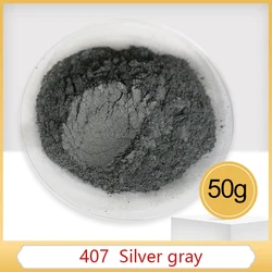 #407 Silver Grey Pearl Powder Pigment Acrylic Paint for Craft Art Automotive Paint for Soap Eye Shadow Dye Colorant 100g