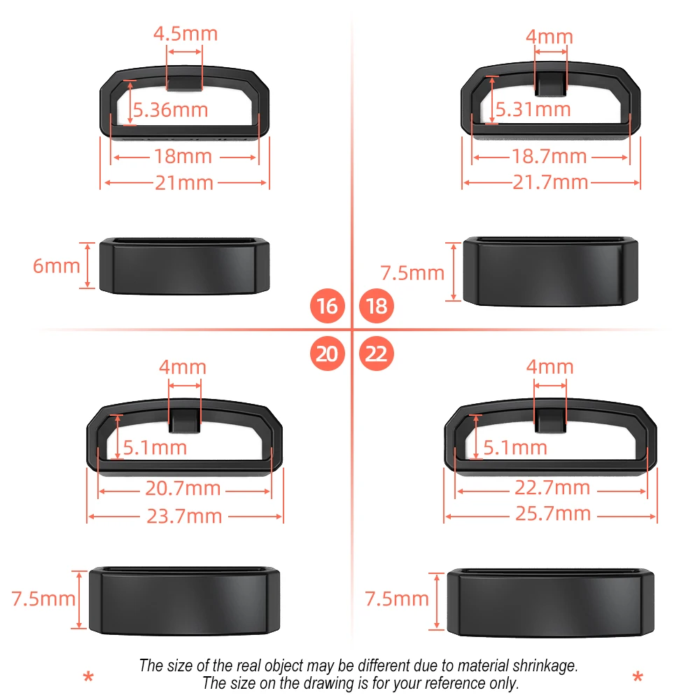 Watch Band Ring For Amazfit GTS for Honor Band Strap Keeper Retaining Rubber Ring Security Holder Retainer 3 Pcs 16/20/22mm