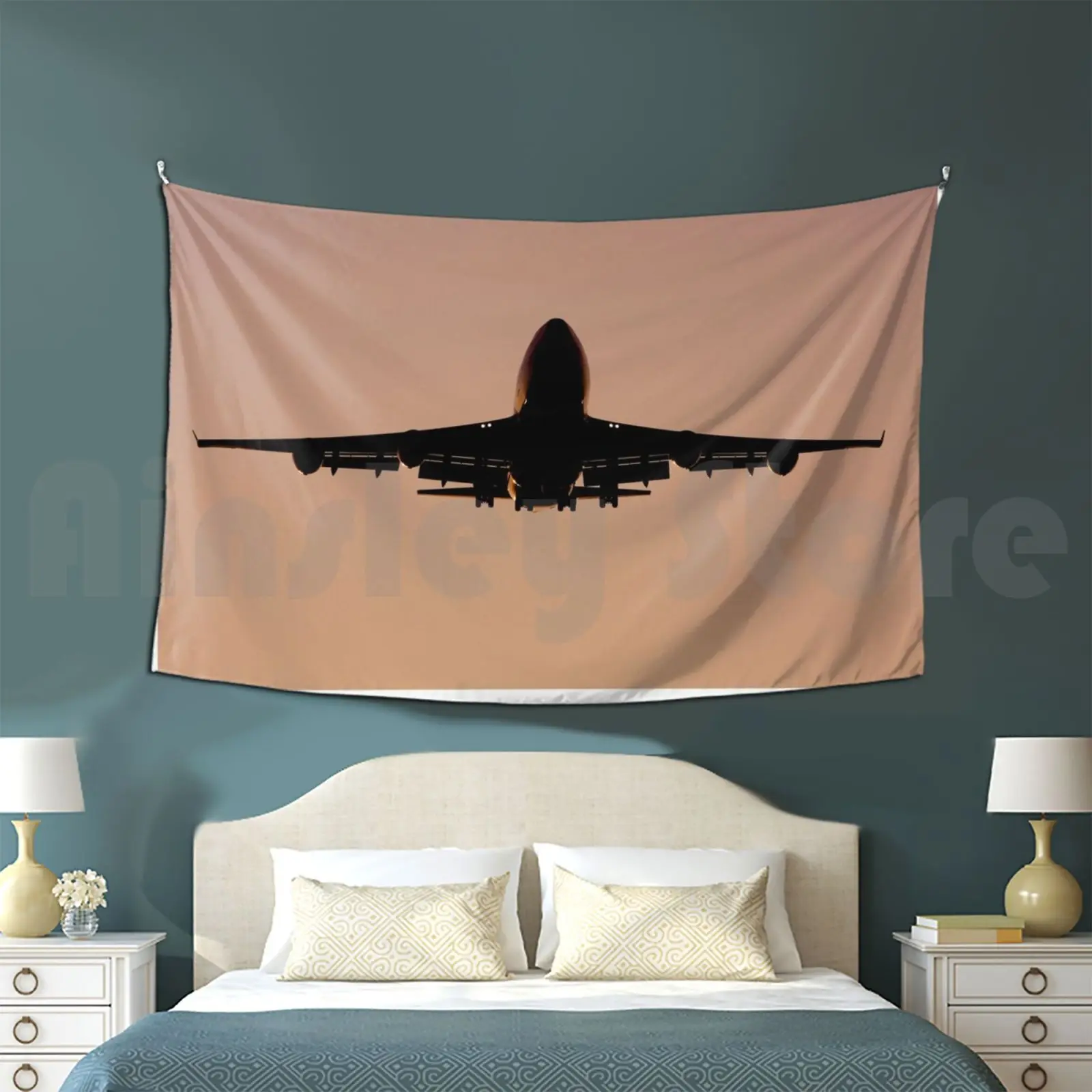 747 Jumbo Jet Tapestry Living Room Bedroom 747 Plane Airplane Boeing Spotting Spotter Airport