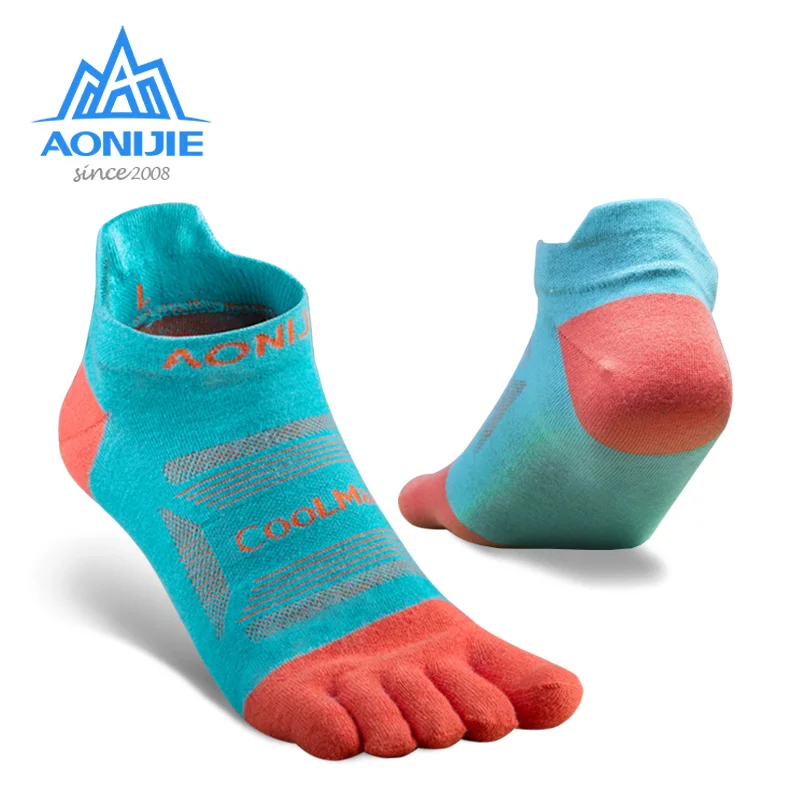 AONIJIE 3Pairs/Set  Five Toe Socks Lightweight Low Cut Athletic Quarter Socks For Outdoor Camping Hiking Marathon Trail Running