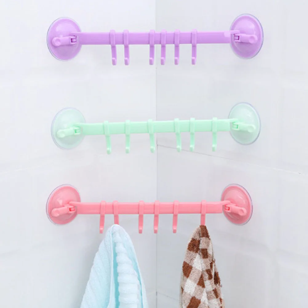 Multifunctional Suction Cup Towel Hanger Kitchen Bathroom Storage Rack Holder Storage Shelf Organizer Wardrobe Hanger