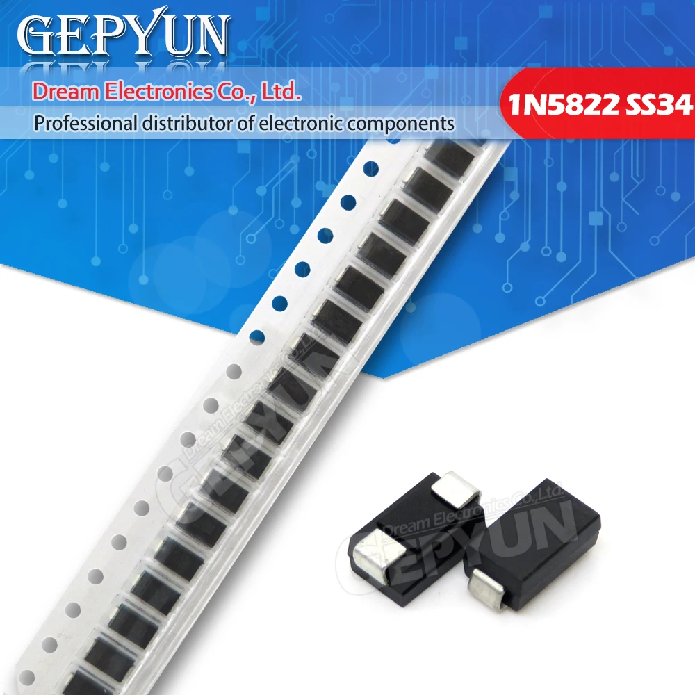 100 stücke 1N5822 SMA SS34 smd do-214ac IN5822 Schottky diode ss34
