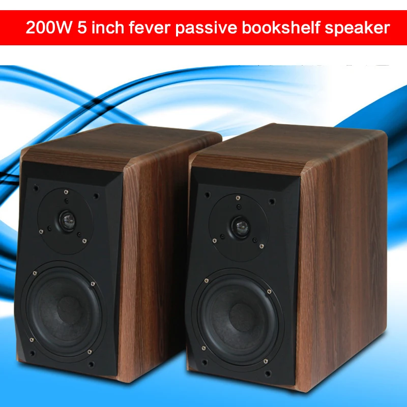 

200W High-power 5-inch Fever Bookshelf Speaker Home Theater HiFi Audio Passive Two-way High-fidelity Front Desktop Speaker