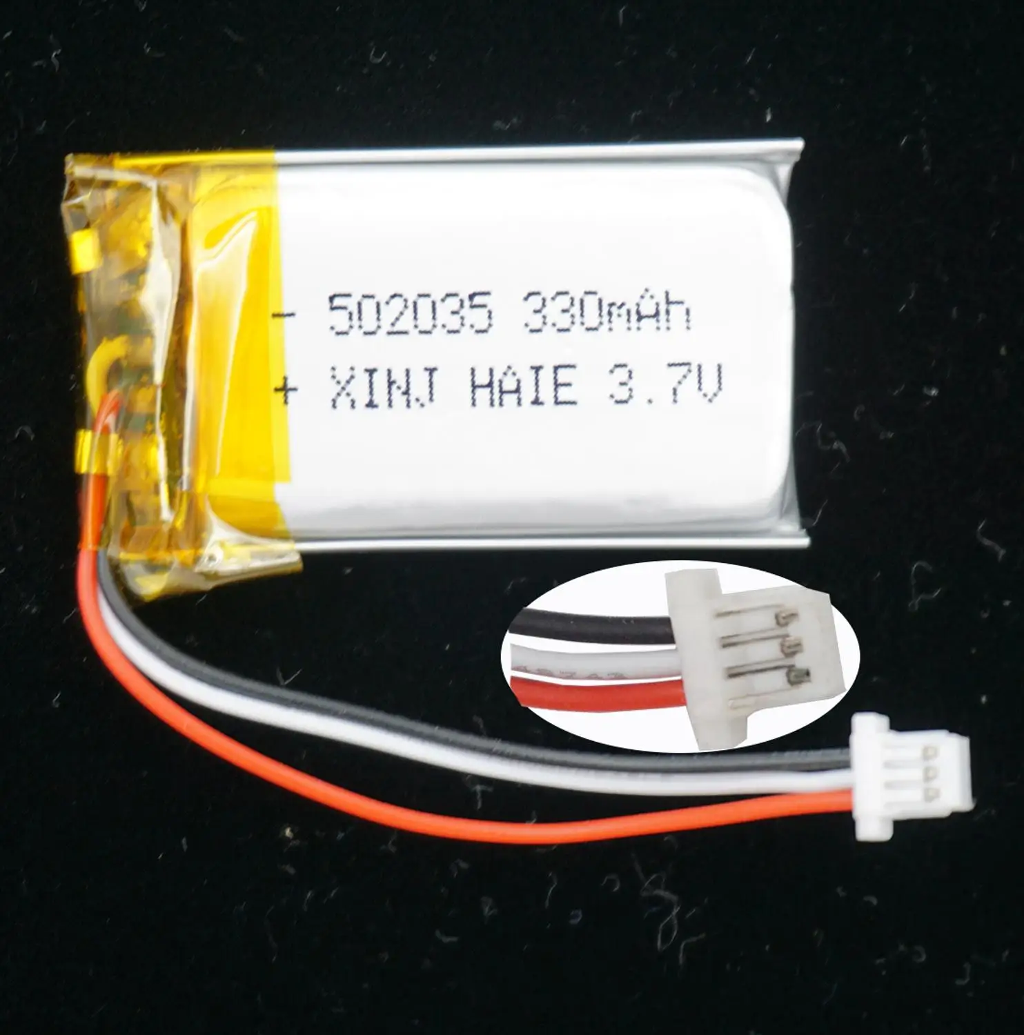 

3.7V 330mAh Rechargeable Li-Polymer Li Lithium Battery 502035 JST 3pin 1.0 For GPS Sat Nav Camera Driving Recorder Headphones