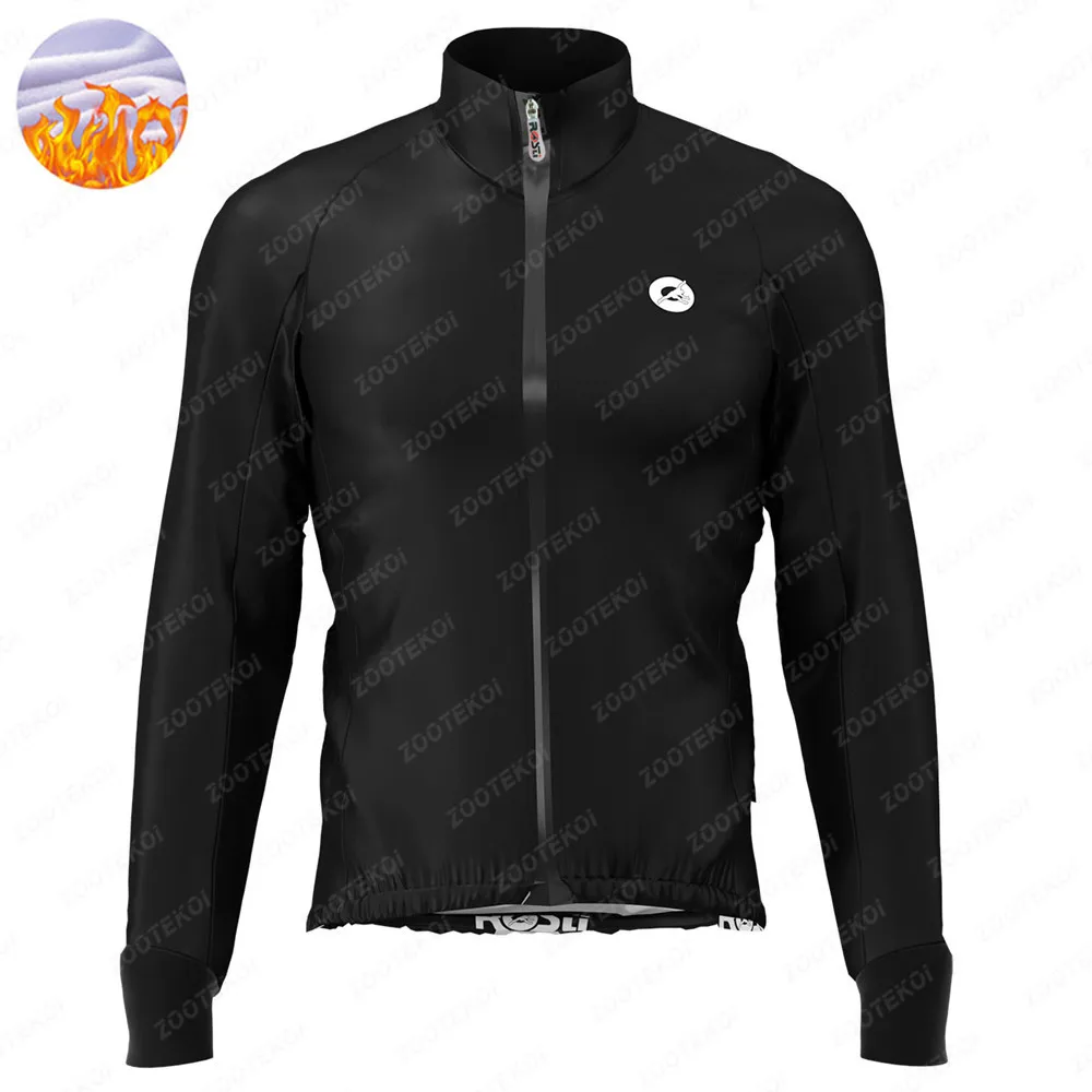 rosti Winter thermal fleece Jersey Cycling Clothes Men Long Sleeve Jersey outdoor riding bike MTB clothing warm Fleece Warm wear