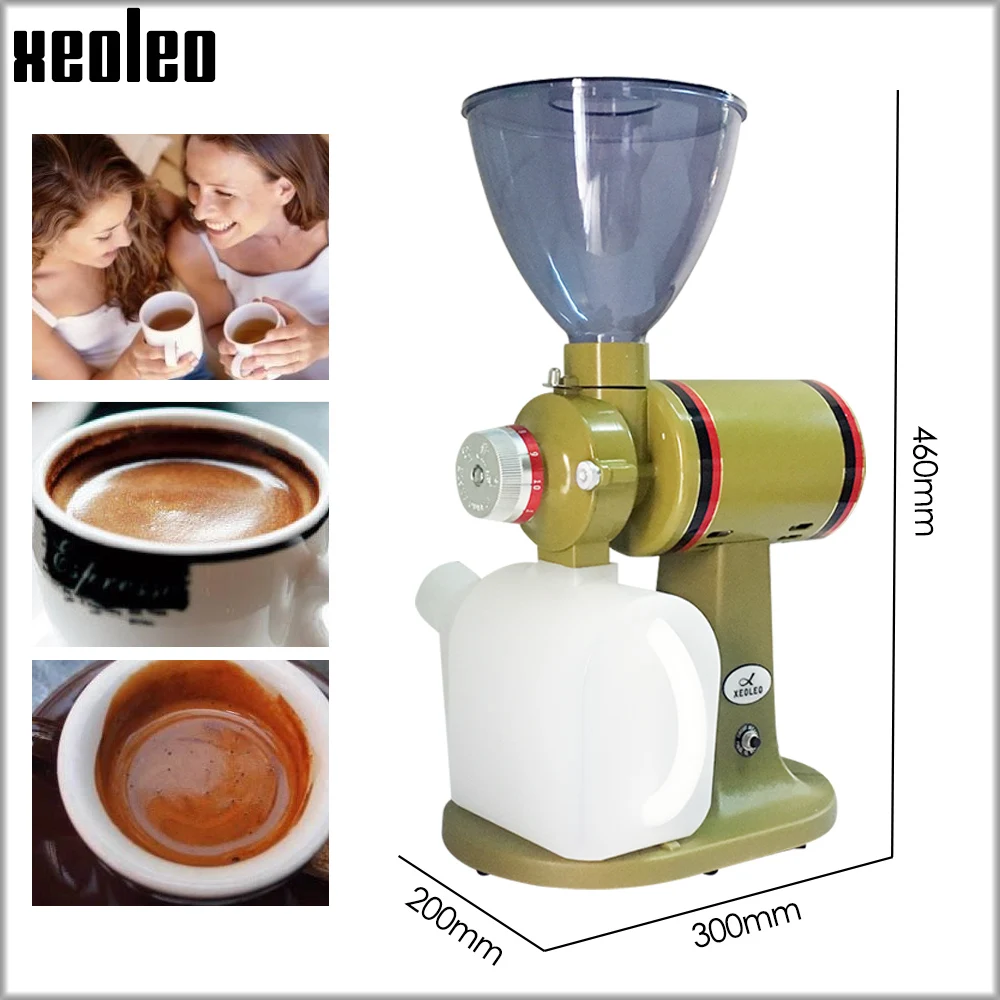 Xeoleo 90mm Electric Flat Burr Coffee Bean Grinder Adjustment Coffee Milling Powder Grinding Machine Espresso 360W Grinder