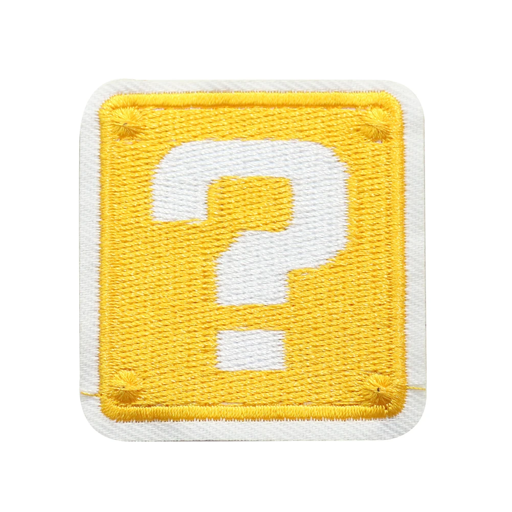 2PCS Cartoon Yellow Question Mark Embroidered Patches for Cloth DIY Apparel Accessories Iron on Handcraft Sew on Fabric Badge