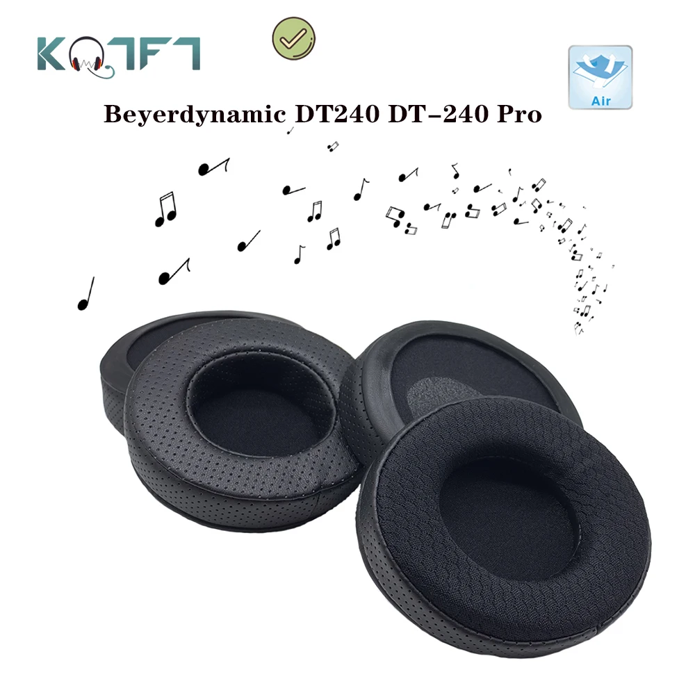 

KQTFT Breathable Leather Replacement EarPads for Beyerdynamic DT240 DT-240 Pro Headphones Parts Earmuff Cover Cushion Cups