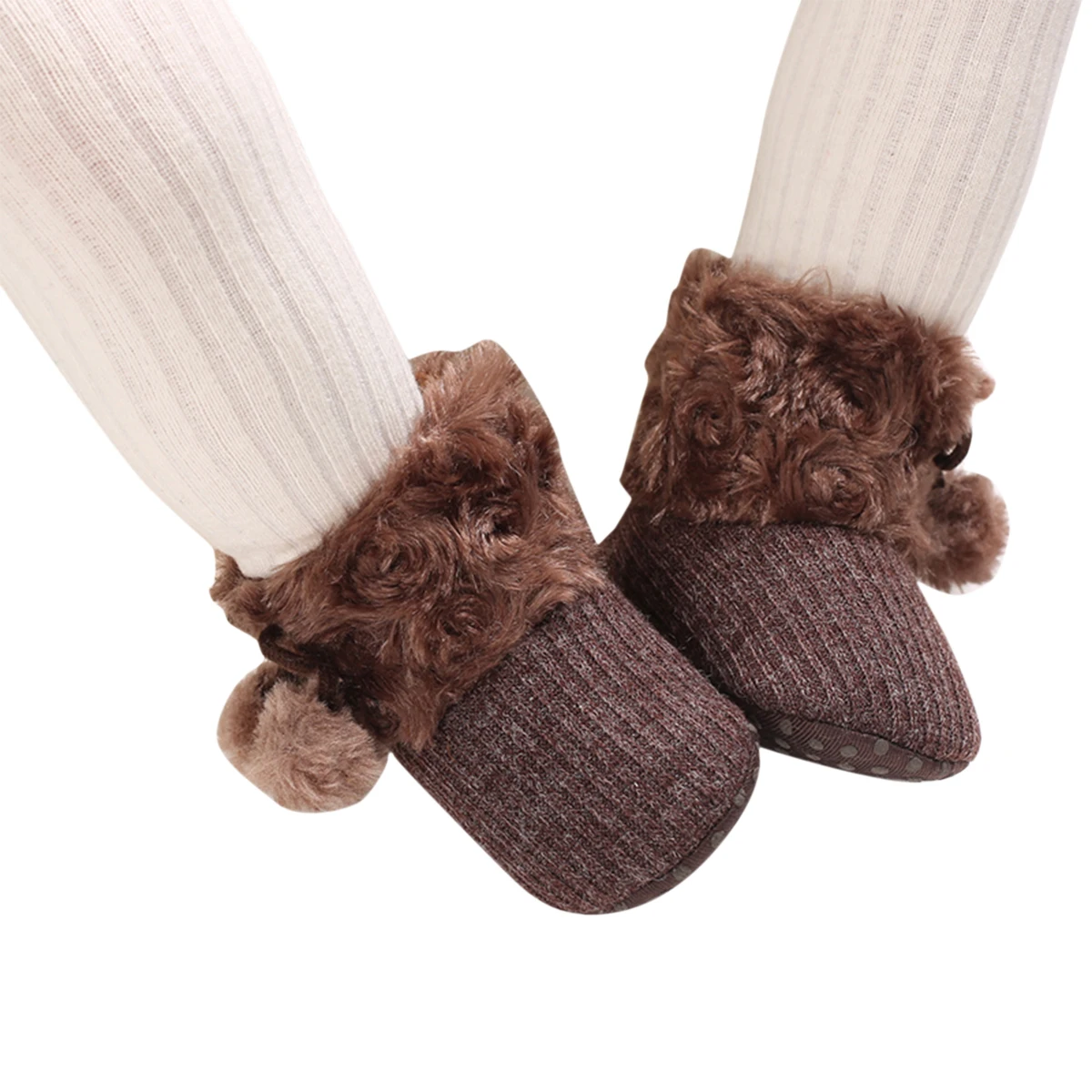 شتاء دافئ حذاء طفل بلون المضادة للانزلاق Prewalker القطن أحذية للأطفال الوردي/أبيض/رمادي/أسود/براون 0-18 متر