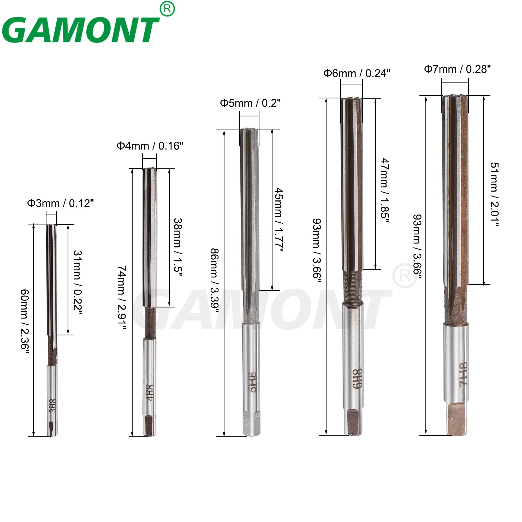 2มม.-16มม.ตรง Shank D4 HSS Reamer Chucking วิศวกรรมเครื่องตัด3มม./4มม./5Mm/6Mm/8Mm/10Mm/12Mm/14M 6ขลุ่ย HSS