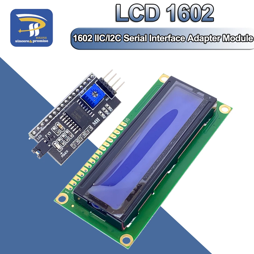 1602 16x2 HD44780 dla Arduino Character 5V LCD Blue Screen 1602A IIC/I2C Serial PCF8574 Interface Adapter Plate Module DIY KIT
