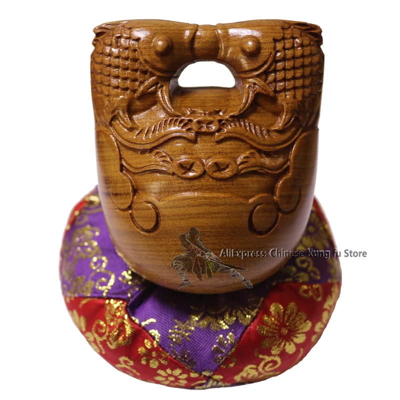 

3.5" Zen Buddhist Monk Muyu Rosewood Wooden Fish Mokugyo Temple Block Drums