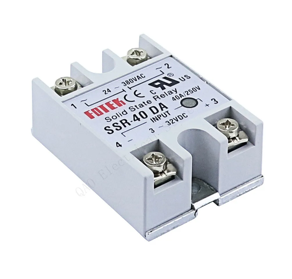 SSR -10DA/25DA/ 40DA DC control AC SSR white shell Single phase Solid state relay without plastic cover