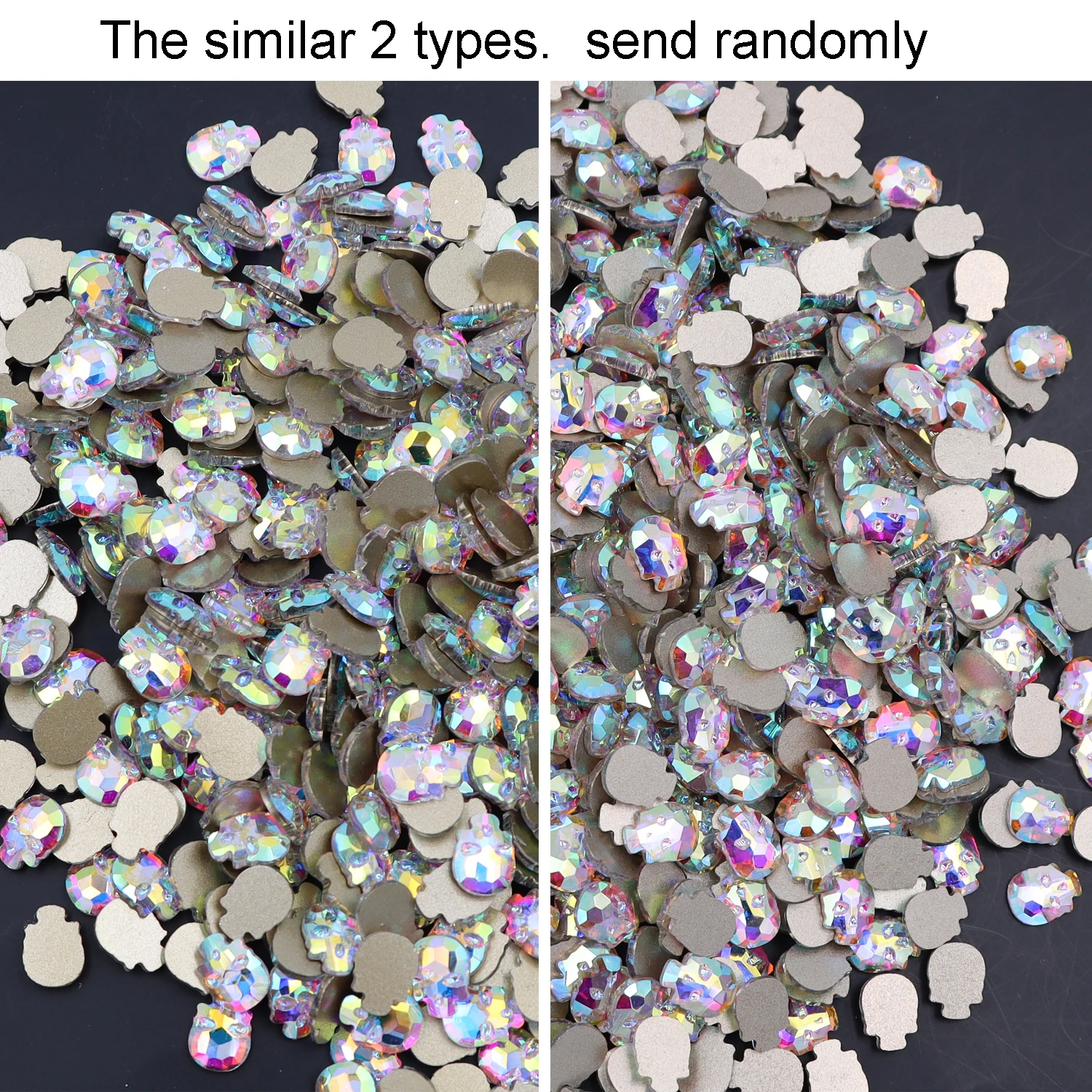 20 / 100Pcs Crystal White AB Rhinestones Non Hotfix Flat Glass Stones Strass Multi Shape DIY Fashion 3D Nail Art Decoration