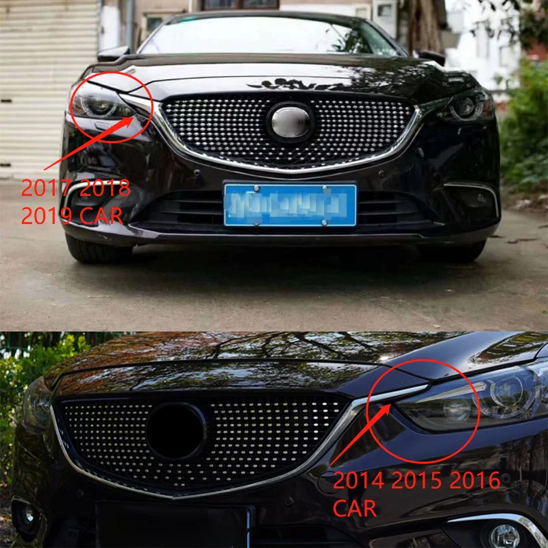 ABS Grill Mask Mesh Radiator For MAZDA 6 Atenza  GJ GL 2017 2018 2019 Front Racing Grill Car Accessories Diamond Star Grille