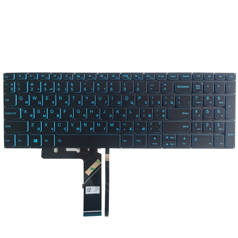 Teclado para portátil Lenovo IdeaPad, L340-17, L340-15, L340-17IRH, con retroiluminación azul, RU/ruso, nuevo