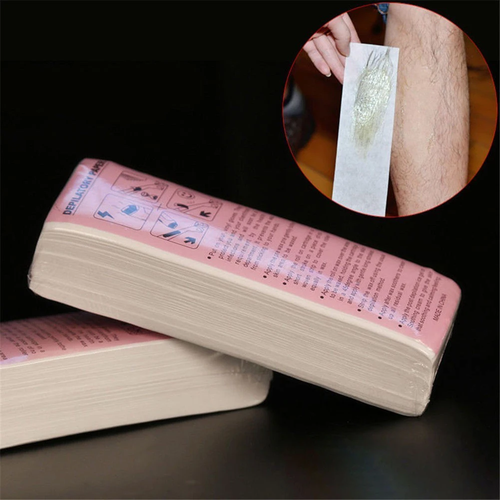 100Pcs Face Body Hair Removal Remover Lady Disposable Non-woven Wax Strips Papers Waxing Nonw For Leg Body Face Epilator Set Hot