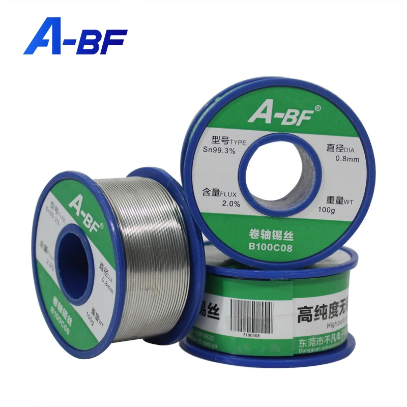 

A-BF Lead Free Solder Tin Wire High Brightness No-clean Solder Wire Repair Welding Iron Soldering Reel 50g/100g0.6mm/0.8mm/1.0mm